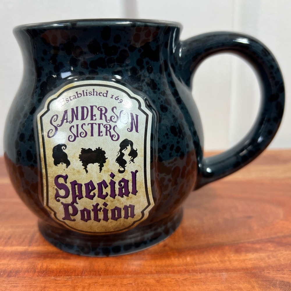 Disney Hocus Pocus Sanderson Sisters Special Potion Mug Teal Black Speckled B-2